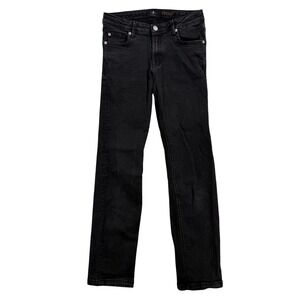 7 For All Mankind Jeans Boys 12 Black Slimmy Slim Straight Stretch Denim Youth